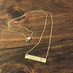 M Initial Bar Necklace